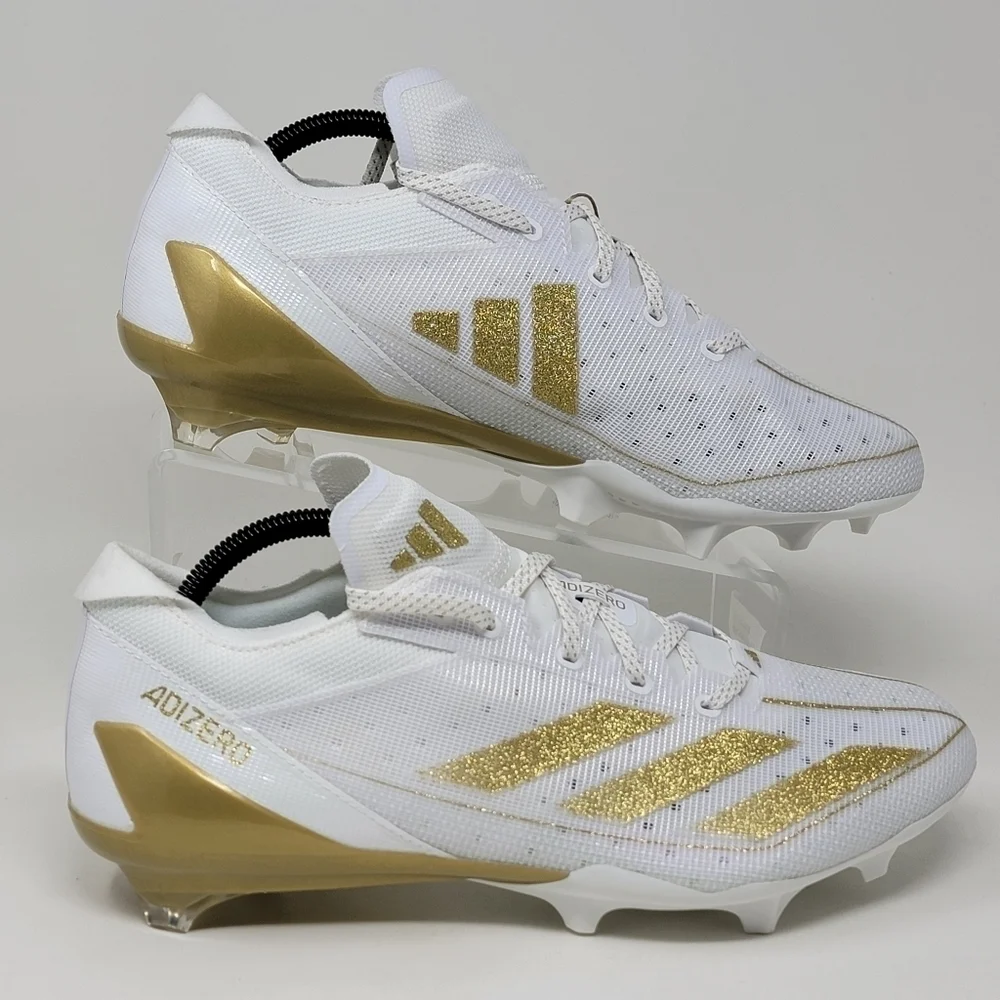 Adidas‎ Adizero Electric Men's Size 8 White Gold Football Cleats IE4381 New